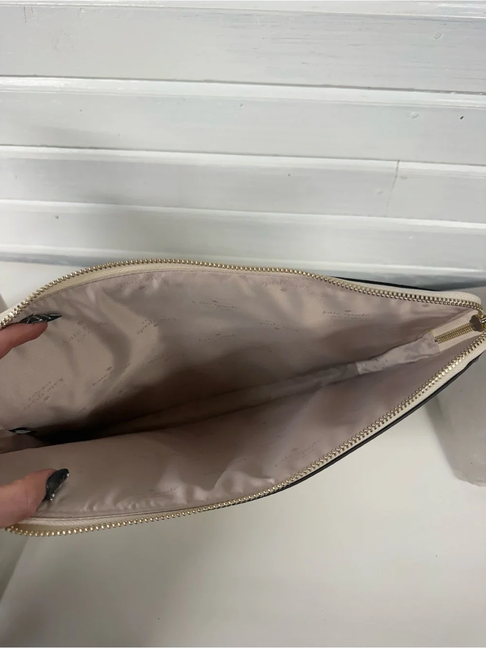kate spade | Cream Brim Laptop Tote K9441